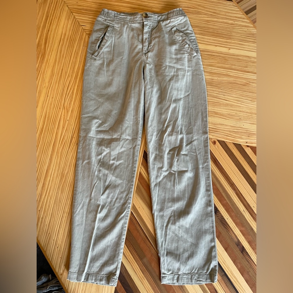 Marine Layer Women's Lyocell Cotton Pants Faded Olive Green XS 17326